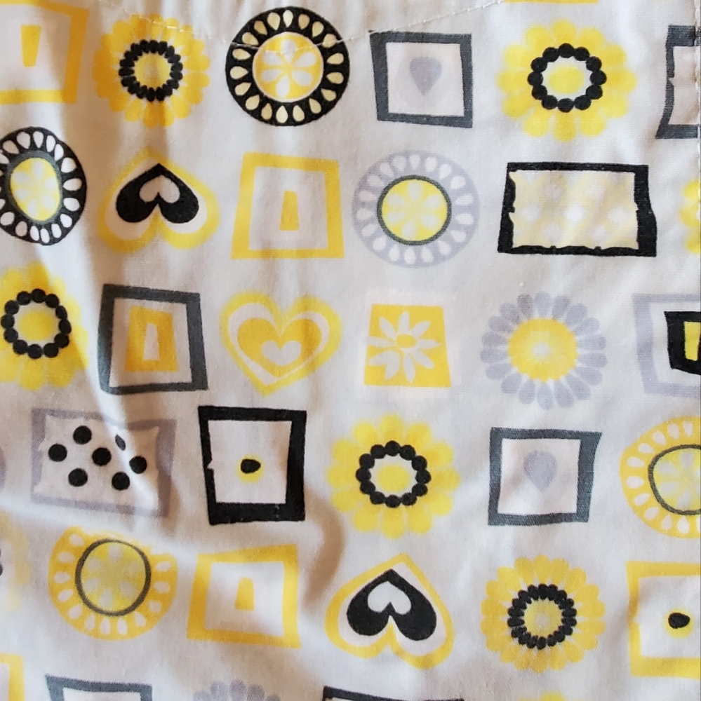 Yellow/black pattern Scrub top